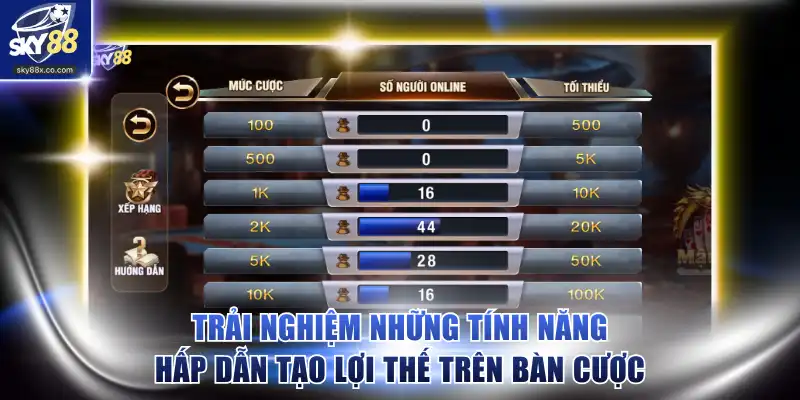 Trải nghiệm những tính năng hấp dẫn tạo lợi thế trên bàn cược